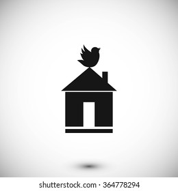 Pet bird house flat icon