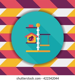 Pet bird house flat icon with long shadow,eps10