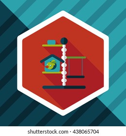 Pet bird house flat icon with long shadow,eps10