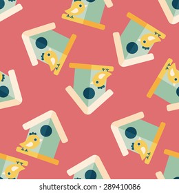 Pet bird house flat icon,eps10 seamless pattern background