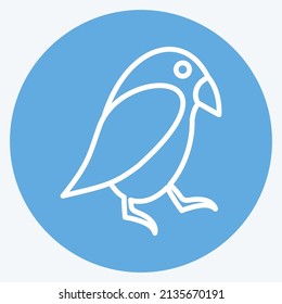 Pet Bird Icon in trendy blue eyes style isolated on soft blue background