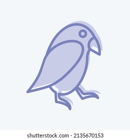 Pet Bird Icon In Trendy Two Tone Style Isolated On Soft Blue Background