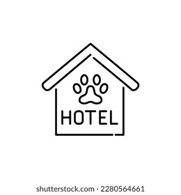 Pet boarding and daycare services. Pixel perfect, editable stroke line icon