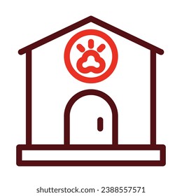 Pet Boarding Vector Thick Line Two Color Icons For Personal And Commercial Use.
