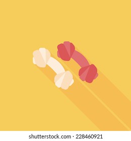 Pet bone flat icon with long shadow,eps10