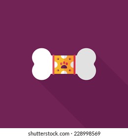pet bone flat icon with long shadow,eps10