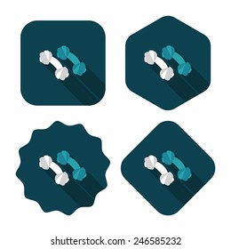 Pet bone flat icon with long shadow,eps10