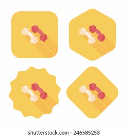 Pet bone flat icon with long shadow,eps10