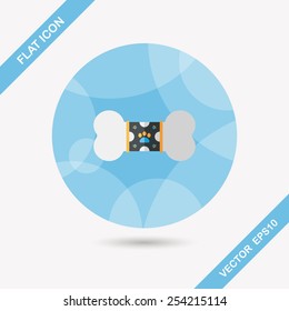 pet bone flat icon with long shadow,eps10