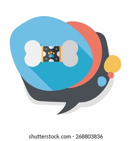 pet bone flat icon with long shadow,eps10