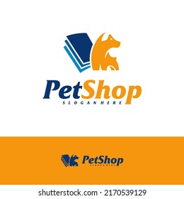 Pet Book Logo Design Template. Pet logo concept vector. Emblem, Creative Symbol, Icon
