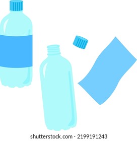 PET bottle with lid and label removed