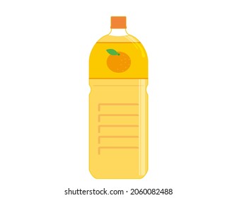 A PET bottle of orange juice. Vector illustration.
