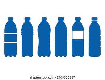 PET Bottle, Plastic bottle icon vector set. Set of water bottle icon on white background