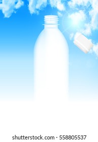 PET bottle sky scenery background