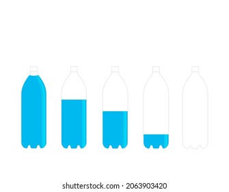 Una botella de agua PET. Importe. Ilustración vectorial.