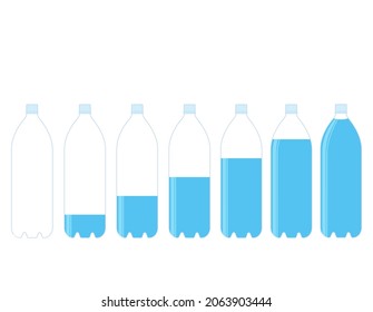 A PET bottle of water. Amount. Vector illustration.