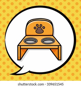 pet bowl doodle, speech bubble