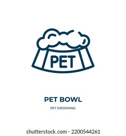 Pet Bowl Icon. Linear Vector Illustration From Pet Grooming Collection. Outline Pet Bowl Icon Vector. Thin Line Symbol For Use On Web And Mobile Apps, Logo, Print Media.