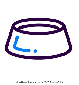 Ícone de tigela de animais. Ilustração vetorial linear de pet bowl isolada sobre fundo branco.