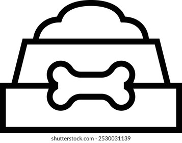 pet bowl icon. Thin linear style design isolated on white background