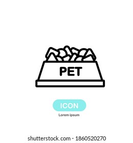 Pet Bowl icon vector isolated on white background.