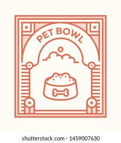 PET BOWL AND ILLUSTRATION ICON CONCEPT