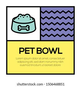 PET BOWL AND ILLUSTRATION ICON CONCEPT