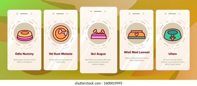 Pet Bowl Onboarding Mobile App Page Screen Vector