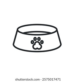 Pet bowl thin line icons. Perfect pixel on transparent background