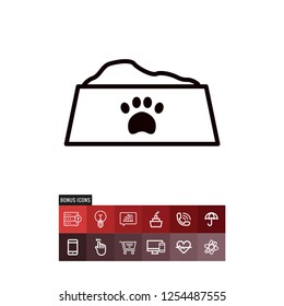 Pet bowl vector icon