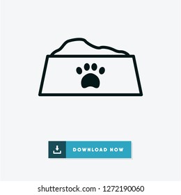 Pet bowl vector icon