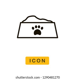Pet bowl vector icon