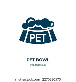 pet bowl vector icon. pet bowl, pet, animal filled icons from flat pet grooming concept. Isolated black glyph icon, vector illustration symbol element for web design and mobile apps