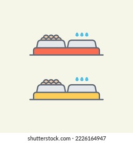 Pet bowl vector icon illustration