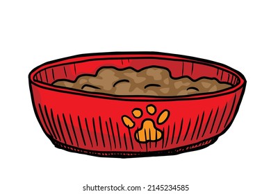 Pet bowl vector illustration isolated on white background