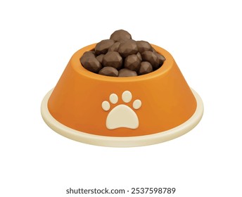 Pet bowls icon. Pet food 3d icon illustration