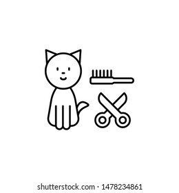pet, brush, cat icon. Simple thin line, outline vector of Petshop icons for UI and UX, website or mobile application