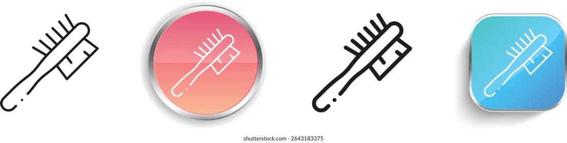pet brush icon. Thin Linear, Regular and Button Style Design Isolated On White Background
