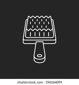 pet brush line icon