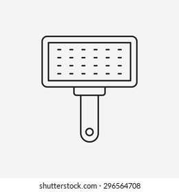 pet brush line icon