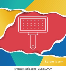 pet brush line icon