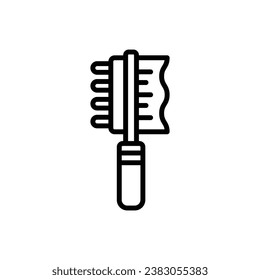 Pet Brush Outline Icon Vector Illustration
