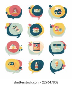 Pet bubble speech flat banner design background set, eps10