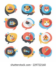 Pet bubble speech flat banner design background set, eps10