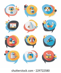 Pet bubble speech flat banner design background set, eps10