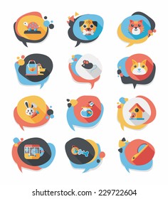 Pet bubble speech flat banner design background set, eps10