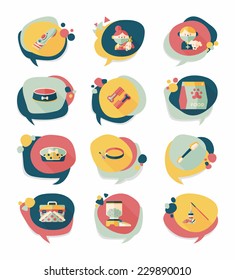 Pet bubble speech flat banner design background set, eps10