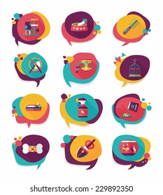 Pet bubble speech flat banner design background set, eps10