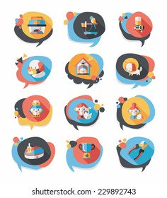 Pet bubble speech flat banner design background set, eps10